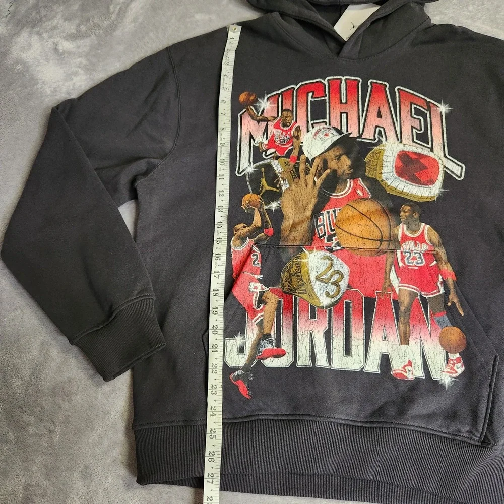 New Jordan Flight Fleece Graphic Pullover Hoodie Off Noir HJ4396-045 Large L